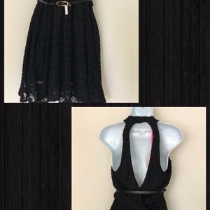 Candie's Dresses - NWT! Candie’s Black Gauze Surplice Halter Dress Candie's Dresses - NWT! Candie’s Black Gauze Surplice Halter Dress